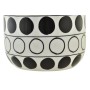 Vaso DKD Home Decor Porcellana Nero Bianco Moderno Cerchi (16 x 16 x 18 cm)