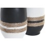 Vaso DKD Home Decor Ceramica Nero Marrone Corda Bianco (2 Unità) (12 x 12 x 29 cm)