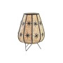 Lampada da tavolo DKD Home Decor Fiore Nero Metallo Marrone Rattan 220 V 50 W Tropicale (37 x 37 x 47 cm)