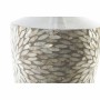 Vaso DKD Home Decor Mosaico Argentato Grigio Madreperla Bambù (25 x 25 x 50,5 cm)