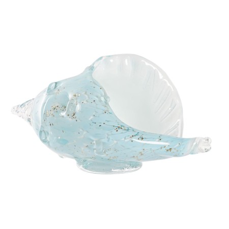 Statua Decorativa DKD Home Decor Azzurro A forma di perla Cristallo Conchiglia (26 x 11 x 13 cm)