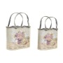 Set di Vasi DKD Home Decor Rosa Metallo Fiori Shabby Chic (29 x 13 x 38,5 cm)