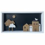 Decorazione da Parete DKD Home Decor Legno Marrone Bianco Case (40 x 3.5 x 20 cm)