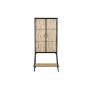 Credenza DKD Home Decor Nero Naturale Metallo Rattan (65 x 35 x 130,5 cm)