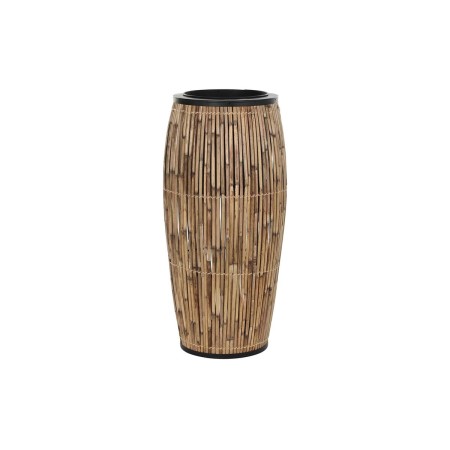 Vaso DKD Home Decor Naturale Nero Metallo Rattan (40 x 40 x 82 cm)