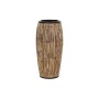 Vaso DKD Home Decor Naturale Nero Metallo Rattan (40 x 40 x 82 cm)