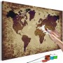 Quadro fai da te - World Map (Brown Colours)