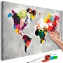 Quadro fai da te - World Map (Bright Colours)