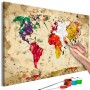 Quadro fai da te - World Map (Colour Splashes)