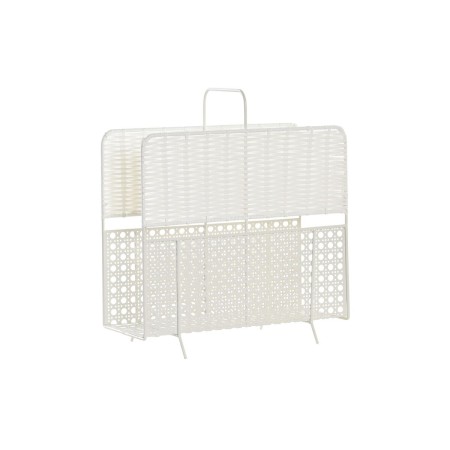 Portariviste DKD Home Decor Naturale Metallo Bianco vimini (36,5 x 15 x 41 cm)