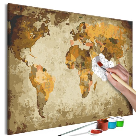 Quadro fai da te - Brown World Map