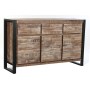 Credenza DKD Home Decor Naturale Nero Metallo Acacia (140 x 40 x 85 cm)