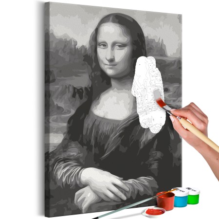 Quadro fai da te - Black and White Mona Lisa