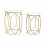 Set di 2 Tavolini DKD Home Decor Specchio Dorato Metallo (46 x 46 x 55 cm) (2 pcs)