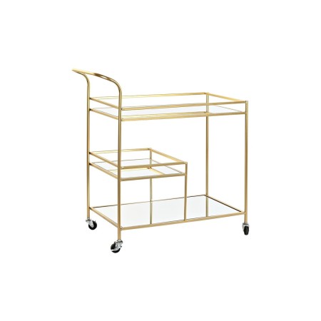 Carrello da Portata DKD Home Decor Specchio Dorato Metallo (71 x 35 x 75,5 cm)