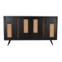 Credenza DKD Home Decor Nero Rattan Legno di mango (160 x 40 x 90 cm)