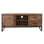 Mobile TV DKD Home Decor Marrone Teca Metallo (125 x 40 x 55 cm)