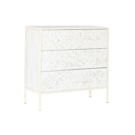 Cassettiera DKD Home Decor Abete MDF Bianco Arabo (80 x 34 x 80 cm)