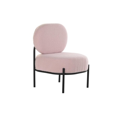 Poltrona DKD Home Decor Nero Rosa Metallo Poliestere (51 x 61 x 79 cm)