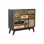 Cassettiera DKD Home Decor Abete Naturale Nero MDF Vintage (87 x 34 x 81,5 cm)