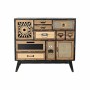 Cassettiera DKD Home Decor Abete Naturale Nero MDF Vintage (87 x 34 x 81,5 cm)