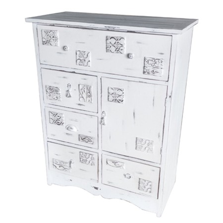 Cassettiera DKD Home Decor Legno Bianco Consumato (78 x 38 x 102 cm)