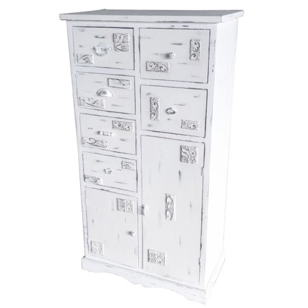 Cassettiera DKD Home Decor Legno Bianco Consumato (69 x 38 x 130 cm)