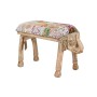 Panca DKD Home Decor Elefante Poliestere Multicolore Legno di mango (65 x 31,7 x 38 cm)