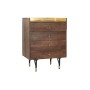 Cassettiera DKD Home Decor Nero Dorato Metallo Marrone scuro Legno di mango Moderno (70 x 45 x 92 cm)