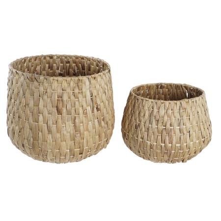 Set di Vasi DKD Home Decor Naturale Fibra (45 x 45 x 39 cm)