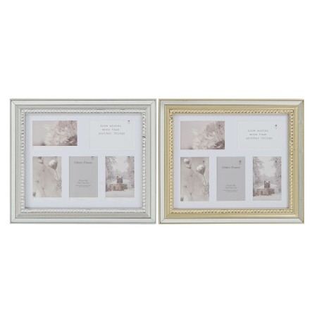 Cornice Portafoto DKD Home Decor Luxury Cristallo Argentato Dorato Alluminio PS Tradizionale (46,5 x 2 x 40 cm) (2 Unità)