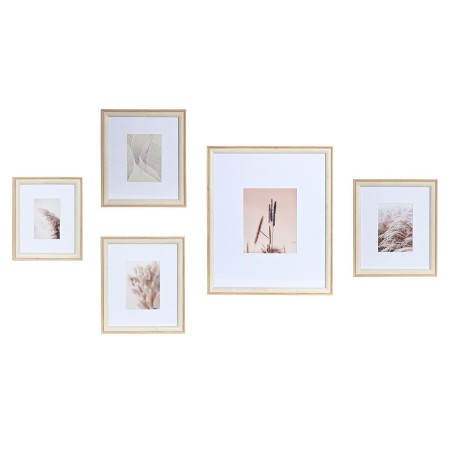 Portafoto da Parete DKD Home Decor Cristallo Naturale Bianco Legno MDF Boho (32,5 x 1,5 x 45 cm)